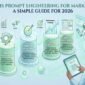 Prompt engineering framework for marketers showing Role Context Task and Format elements with AI chat interface for US businesses in 2026